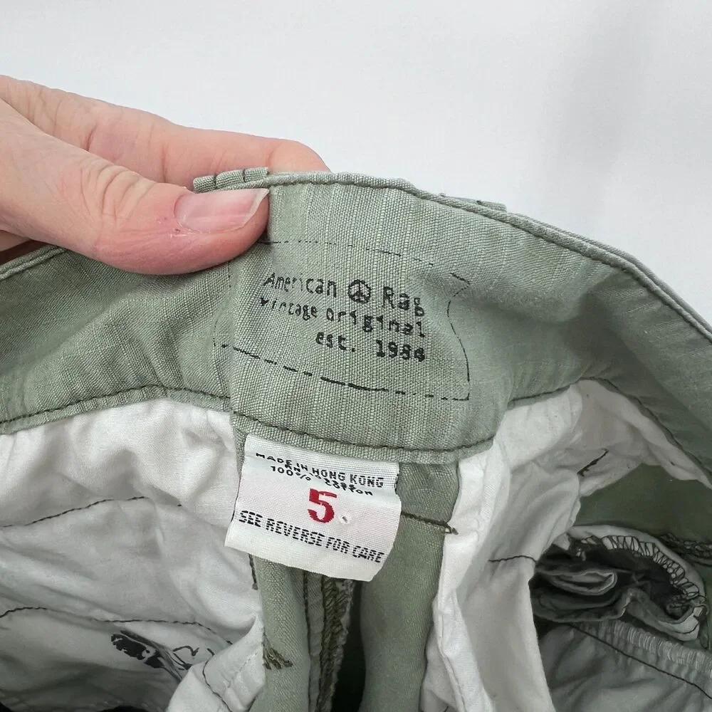 American Rag VTG Original Boho Cargo Retro Y2K Pants‎ JRS Size 5 Cotton